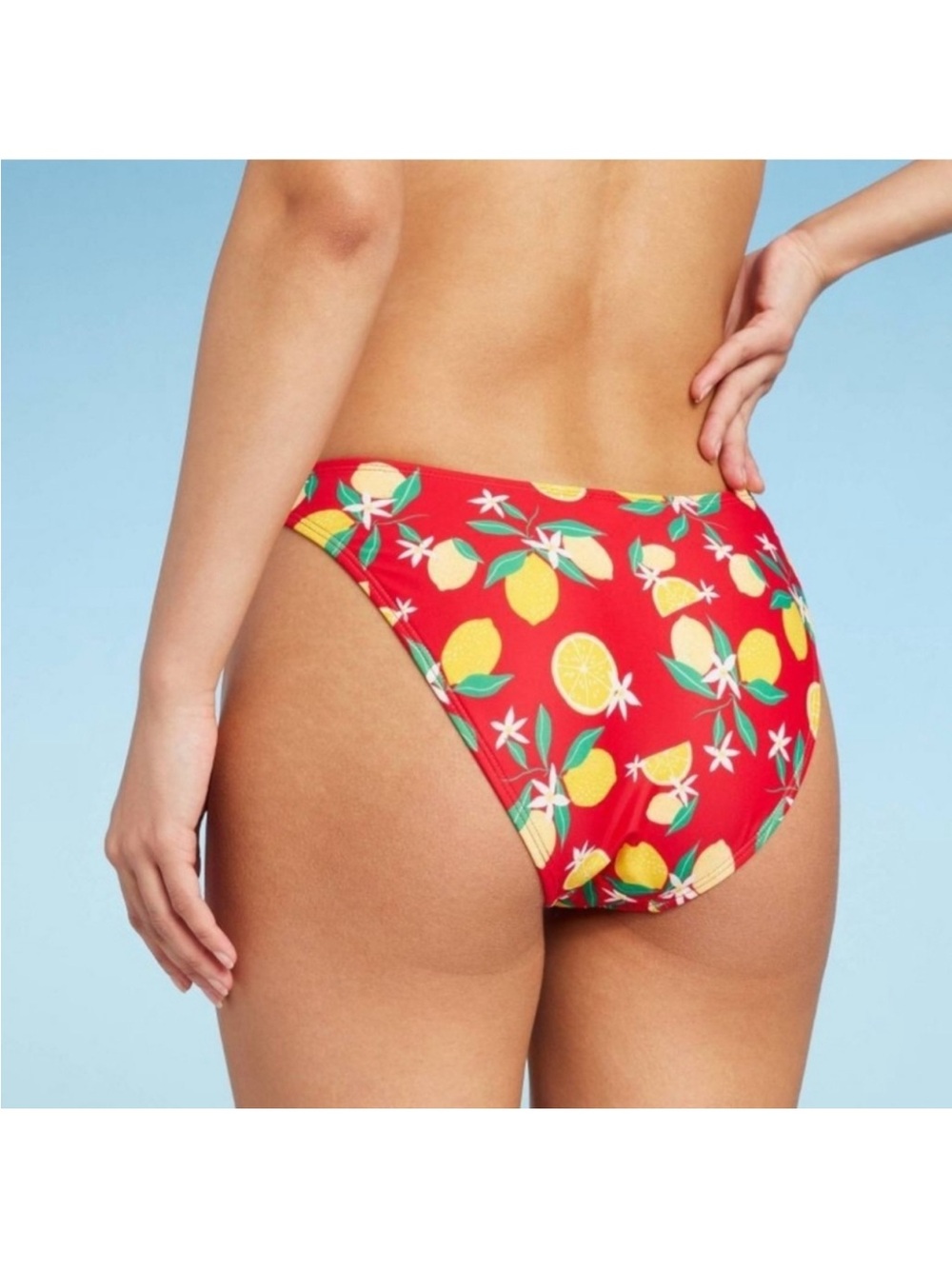 Wild Fable Women’s Scoop Front Cheeky Bikini Bottoms- Red Lemon Print - Picture 2 of 6